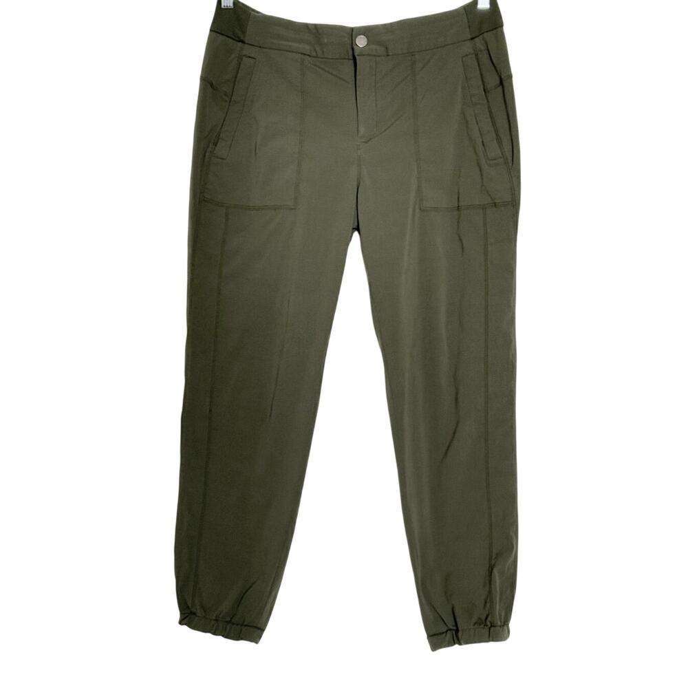 Athleta Trekkie Lightweight Stretch Jogger Pants Womens 14 Dark Green Pockets